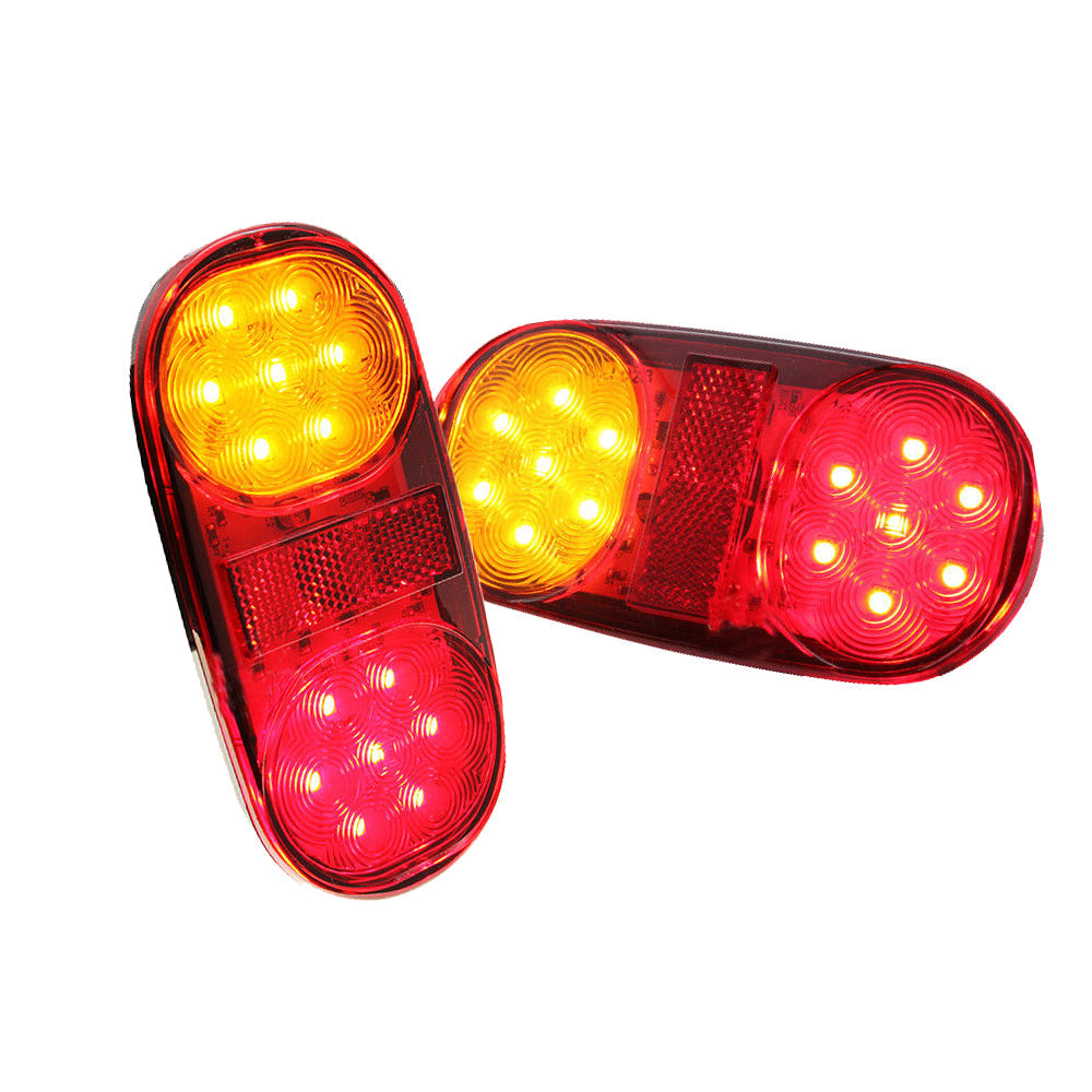 2x Trailer Tail Lights 28 LED Suitable For Truck, Camper, UTE, Caravan & 4WD Stop Indicator-0