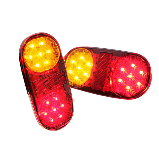 2x Trailer Tail Lights 28 LED Suitable For Truck, Camper, UTE, Caravan & 4WD Stop Indicator-0