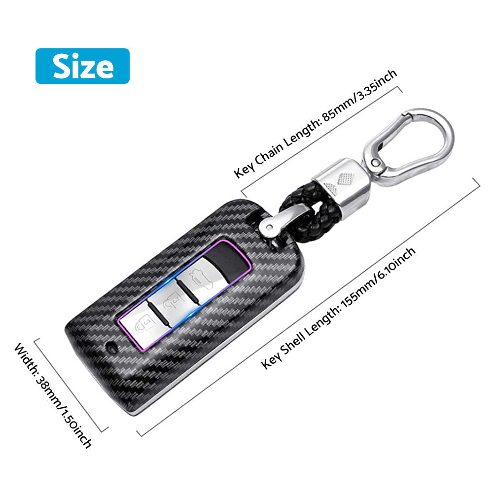 Carbon Fiber Hard Shell Smart Key Fob Case Suitable For Mitsubishi Outlander-4