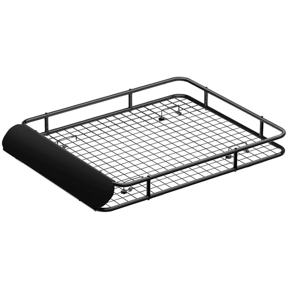 Roof Rack Basket Steel Black Suitable for Vehicles with Roof Rails-2