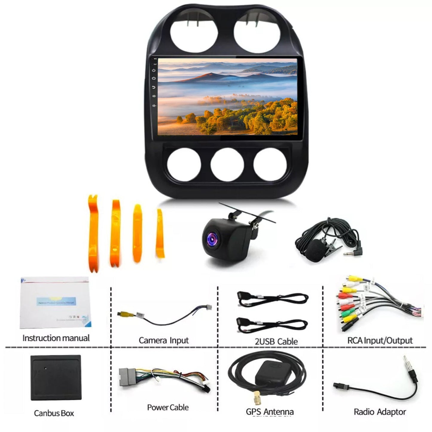 Carplay 10in Car Stereo Radio Suitable For Jeep Compass 09-16 Apple Carplay Android 13-3