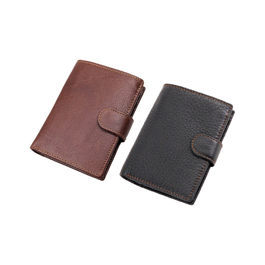 RFID Blocking Slim Leather Trifold Wallet With Credit Card Holder For Men-0