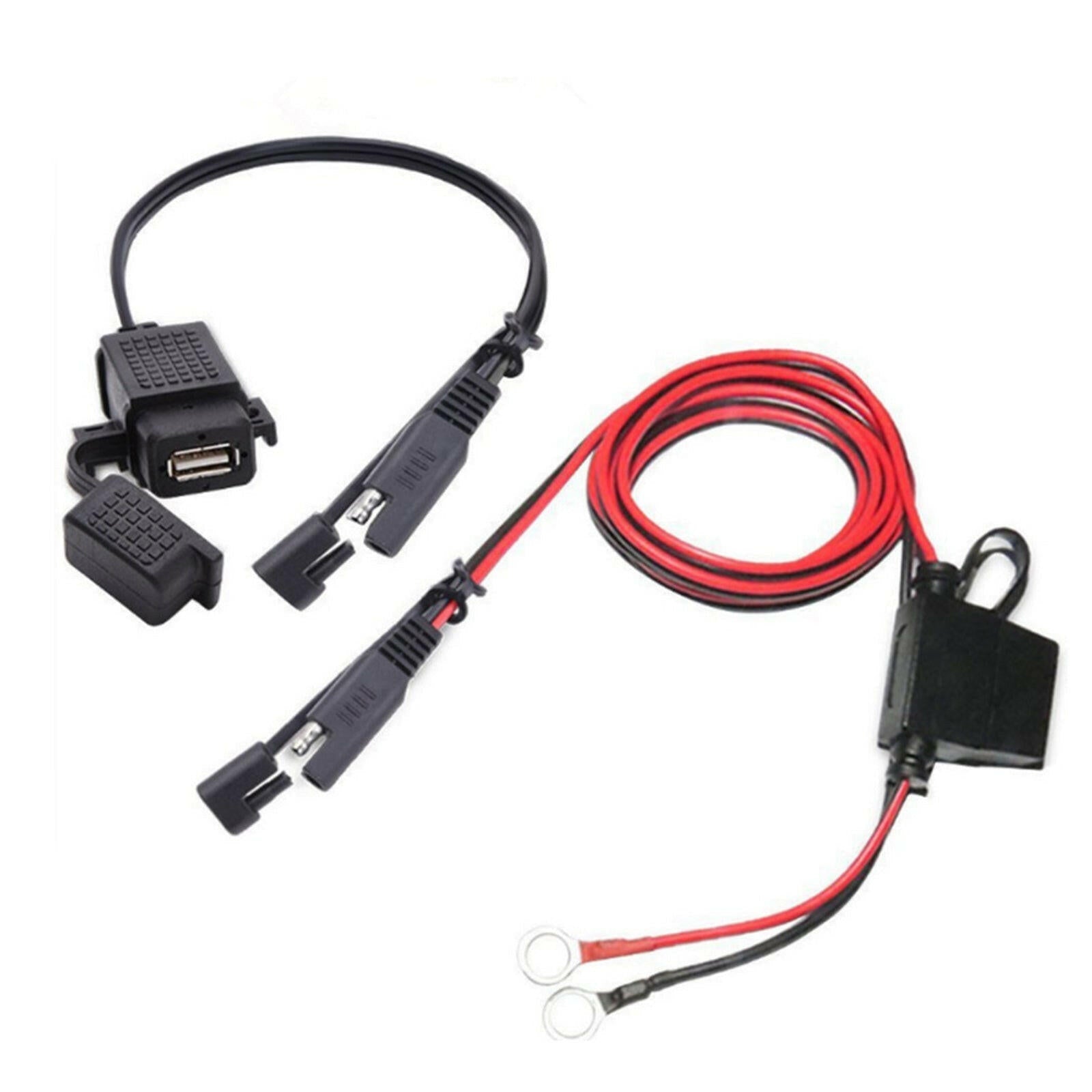 2x SAE to USB Charger Cable Adapter Waterproof Suitable For Motorcycle GPS Phone-0