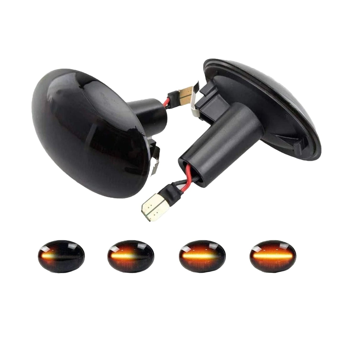 2x Black Smoked Side Indicator LED Repeater Light Mini Cooper R56 Coupe R58 R57-0