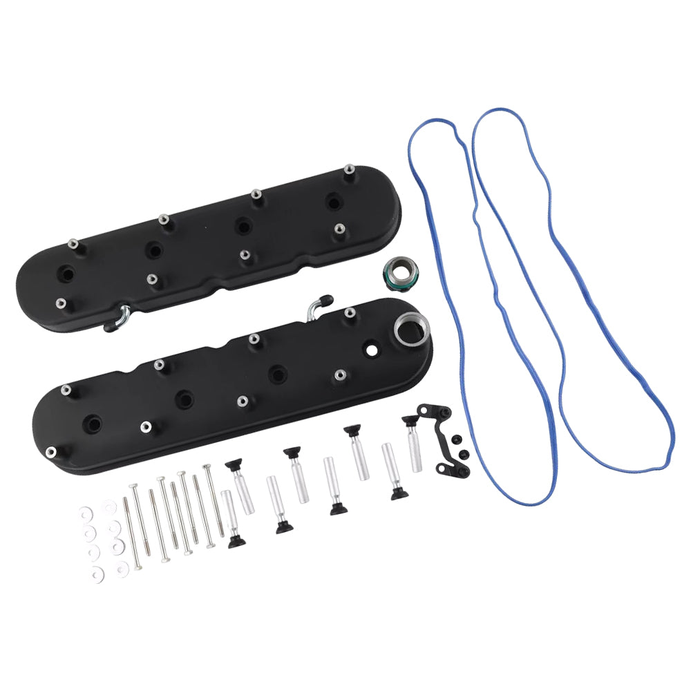 Cast Aluminium Valve Cover with Coil Mounts Suitable for LS LS1 LS2 LS3 LS6 LS7 Engine Valve Cover Black-2