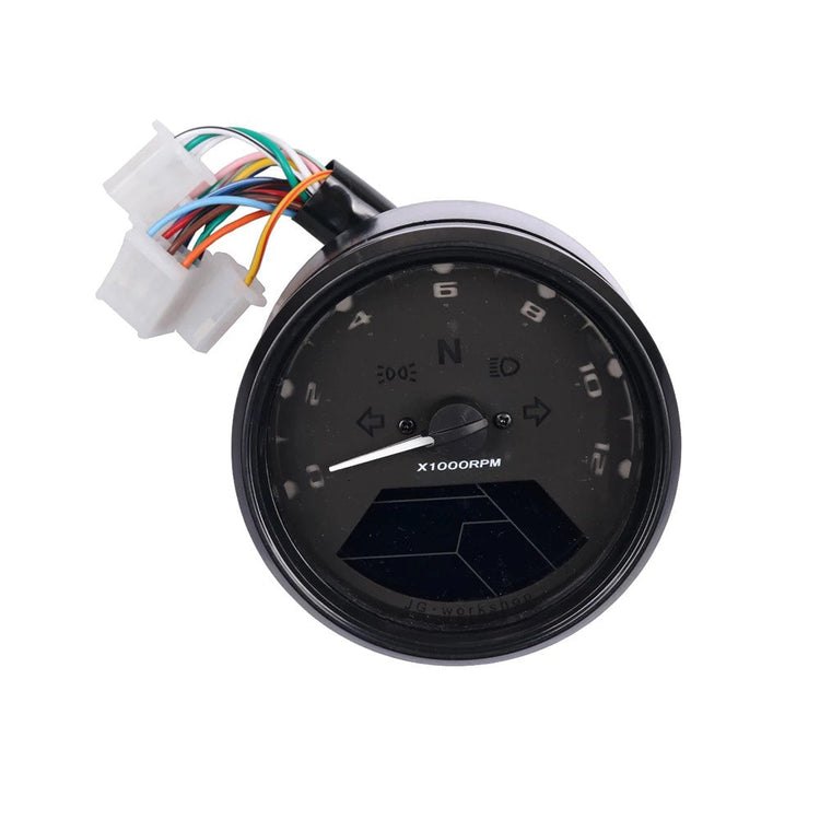Universal Digital Motorcycle Odometer Speedometer Tachometer Gauge LCD Backlight-4