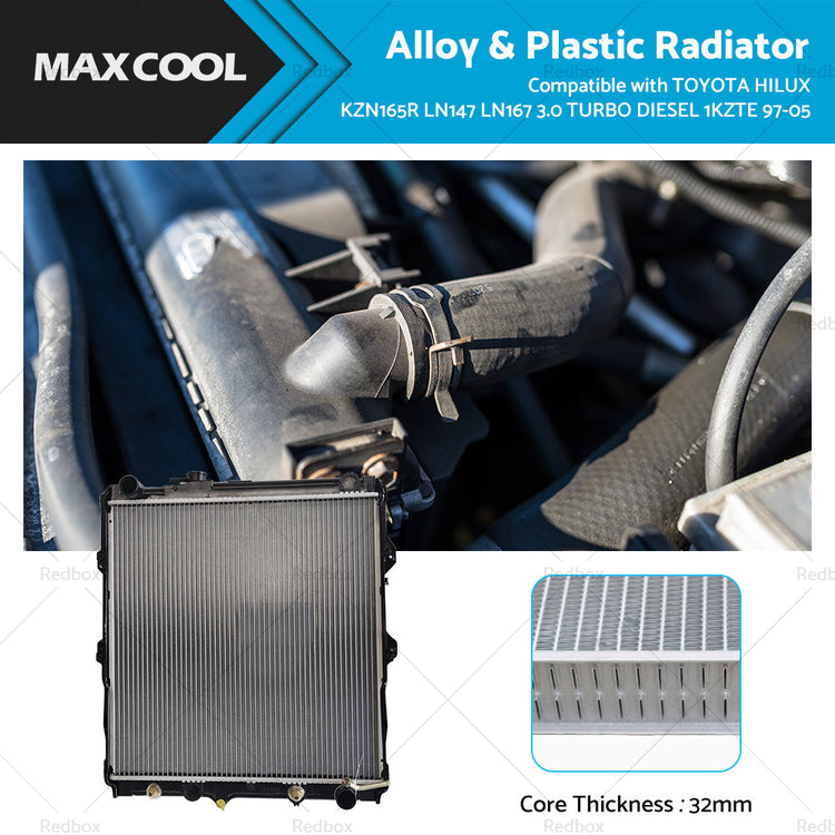 RADIATOR SUITABLE FOR TOYOTA HILUX KZN165R LN147 LN167 3. 0 TD 1KZTE 97-05 32MM-0