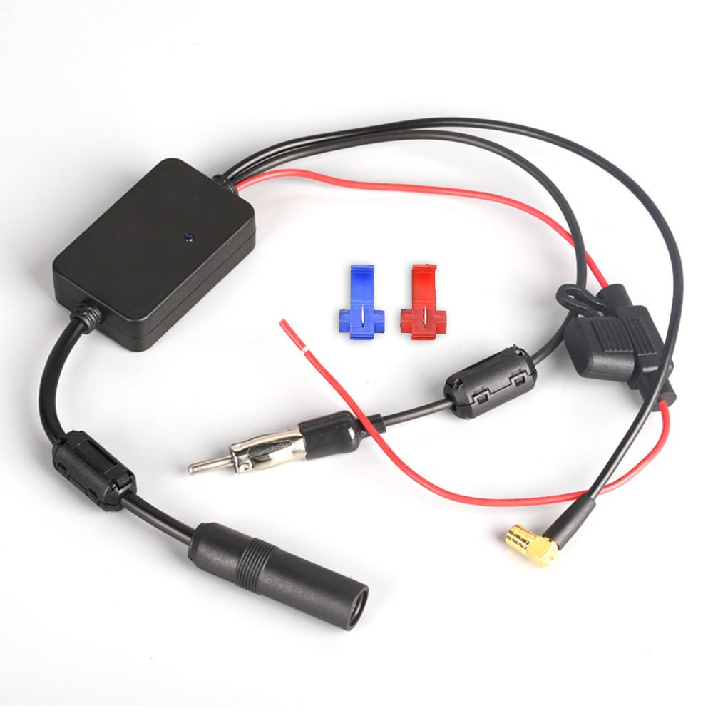 Car AM FM DAB+ Radio Antenna Adapter With Amplifier Booster 12V–24V Universal Fit - Frazy's Auto Parts