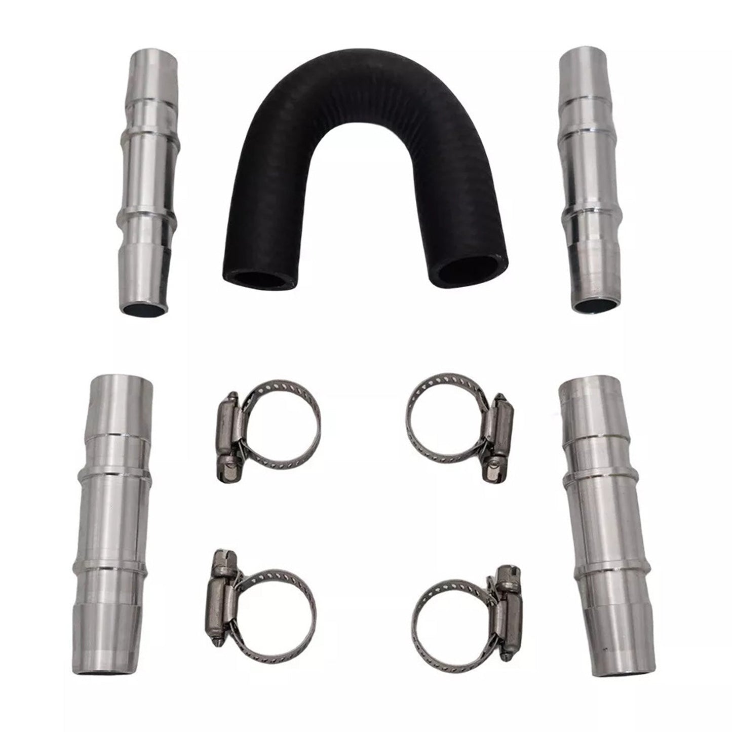 Car Engine Heater Core Bypass Kit 5 or 8in 3 or 4in Hose Fitting Aluminum For Most - Frazy's Auto Parts