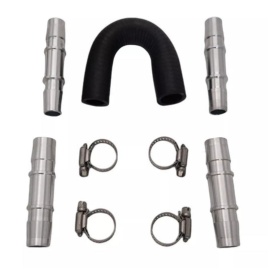 Car Engine Heater Core Bypass Kit 5 or 8in 3 or 4in Hose Fitting Aluminum For Most - Frazy's Auto Parts