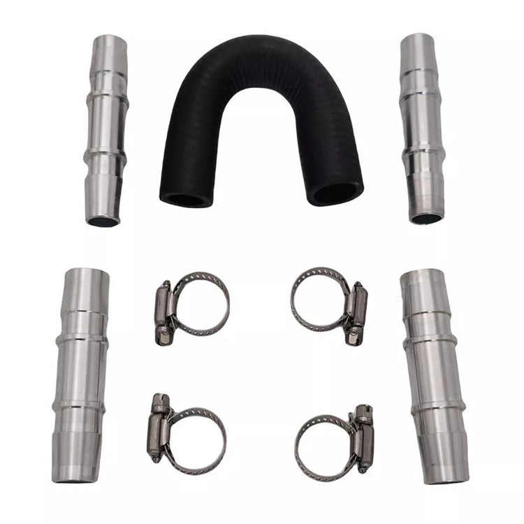 Car Engine Heater Core Bypass Kit 5 or 8in 3 or 4in Hose Fitting Aluminum For Most - Frazy's Auto Parts