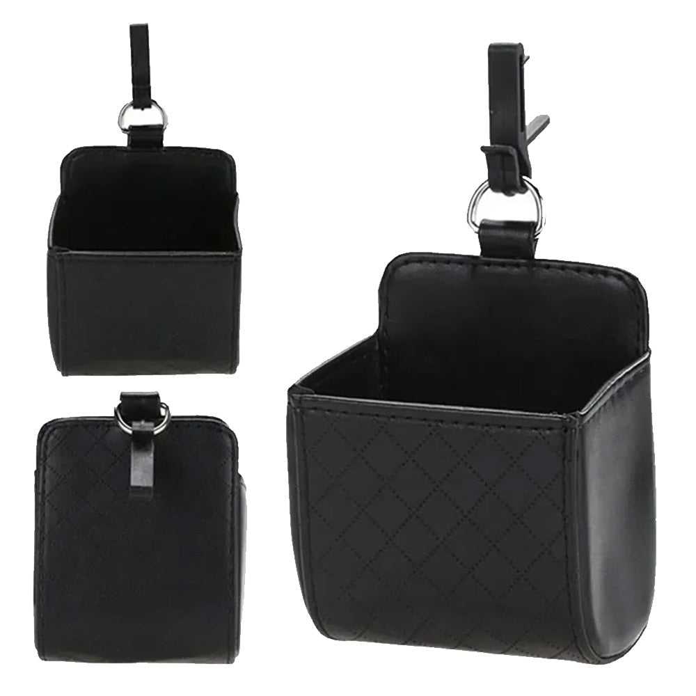Car Organizer Bag Air Outlet Dashboard Hanging Leather Car Mobile Phone Holder - Frazy's Auto Parts