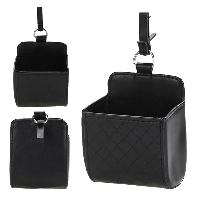 Car Organizer Bag Air Outlet Dashboard Hanging Leather Car Mobile Phone Holder - Frazy's Auto Parts