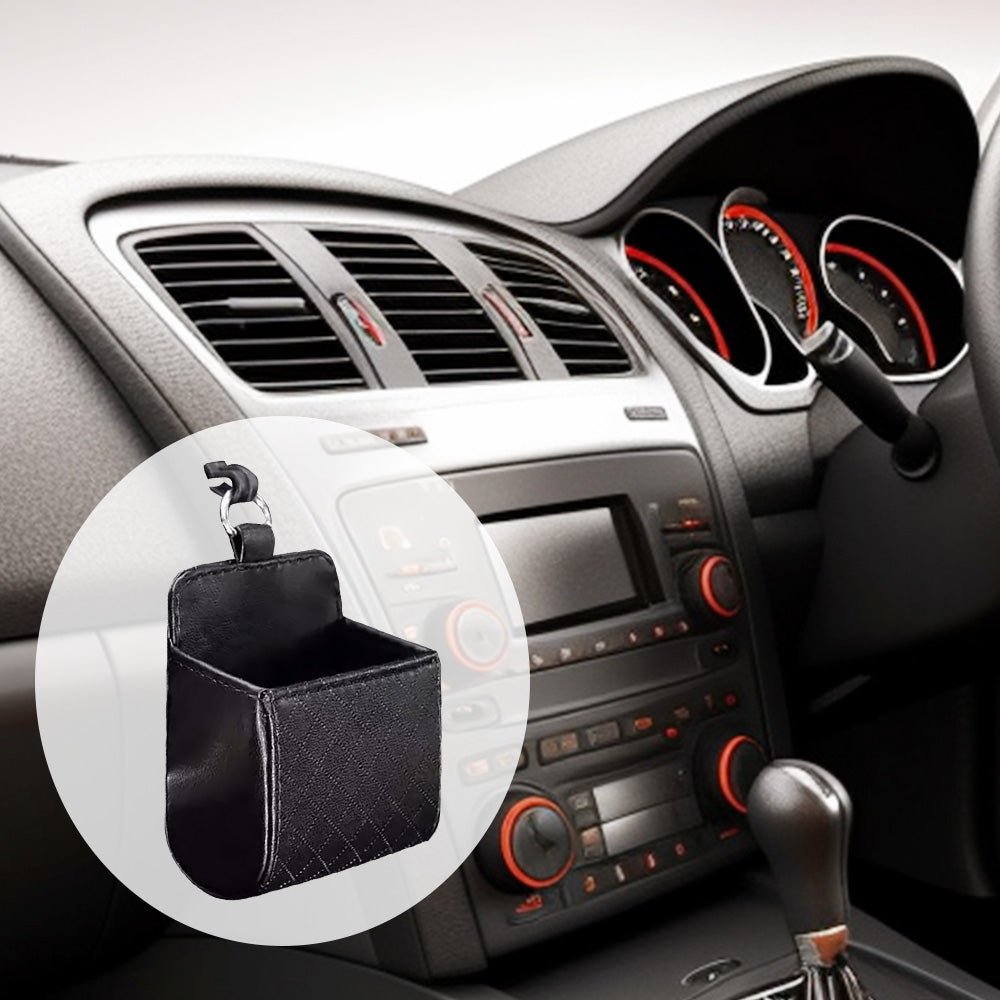 Car Organizer Bag Air Outlet Dashboard Hanging Leather Car Mobile Phone Holder - Frazy's Auto Parts
