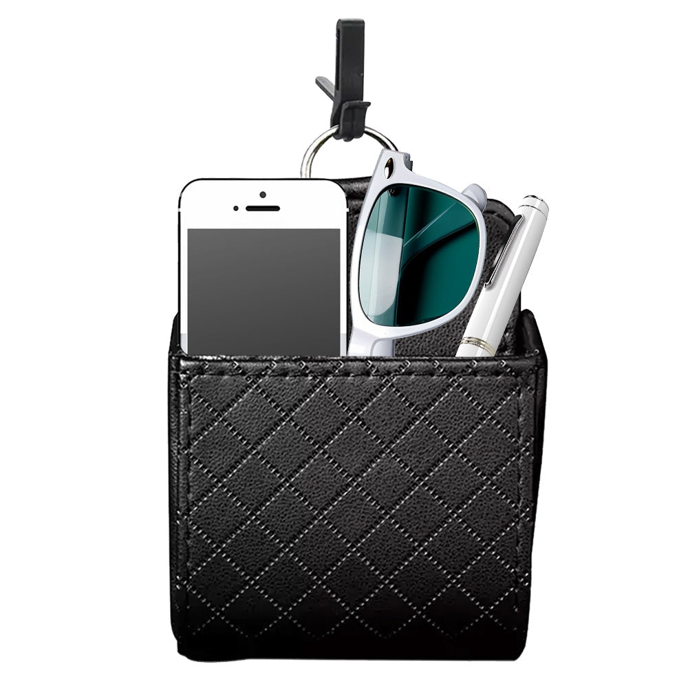 Car Organizer Bag Air Outlet Dashboard Hanging Leather Car Mobile Phone Holder - Frazy's Auto Parts
