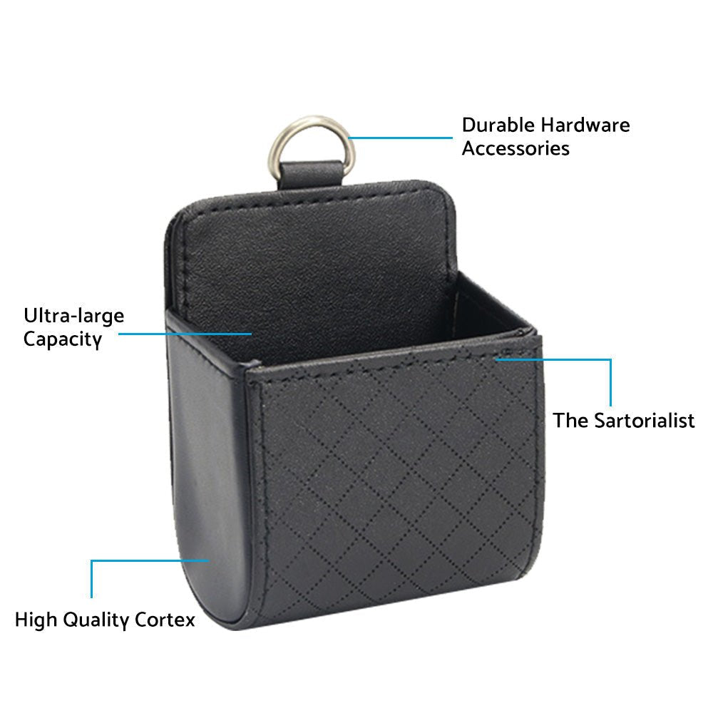 Car Organizer Bag Air Outlet Dashboard Hanging Leather Car Mobile Phone Holder - Frazy's Auto Parts
