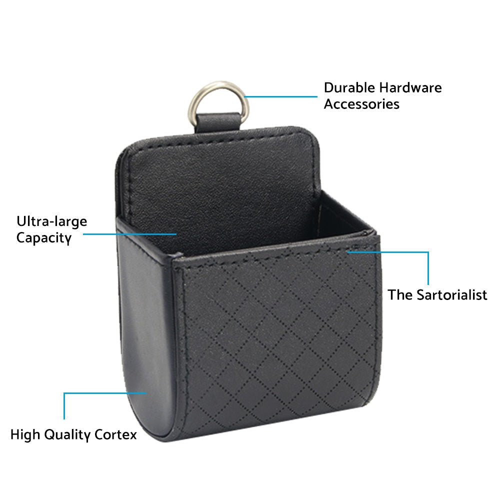 Car Organizer Bag Air Outlet Dashboard Hanging Leather Car Mobile Phone Holder - Frazy's Auto Parts