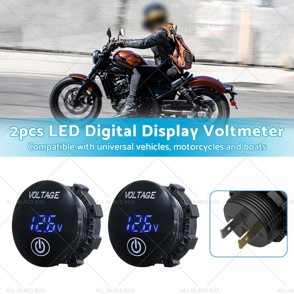 Car Panel Voltmeter 2PCS Volt Gauge Voltage Meter 12V - 24V LED Digital Display DC - Frazy's Auto Parts