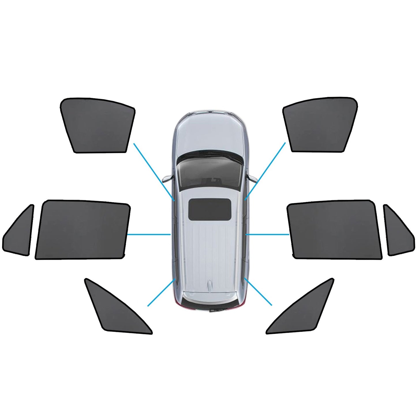Car Window Sun Shades Magnetic Mesh Front & Rear Suitable For Mercedes - Benz GLC 2015 - 2022 - Frazy's Auto Parts