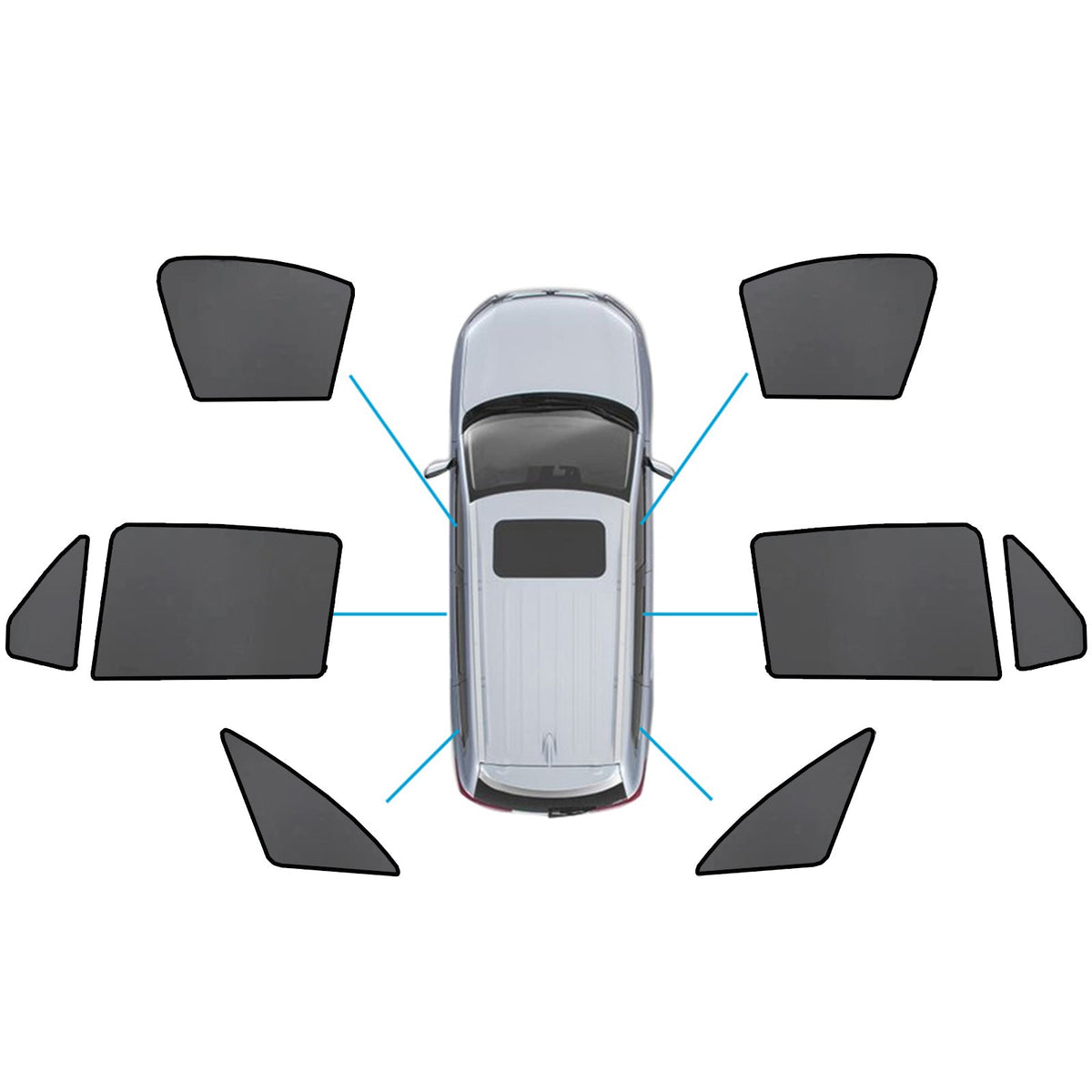 Car Window Sun Shades Magnetic Mesh Front & Rear Suitable For Mercedes - Benz GLC 2015 - 2022 - Frazy's Auto Parts