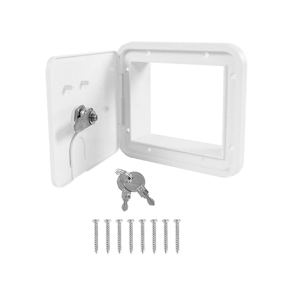 Caravan Utility Door Access Hatch Rectangle 194x165mm Suitable For RV Motorhome With Lock - Frazy's Auto Parts