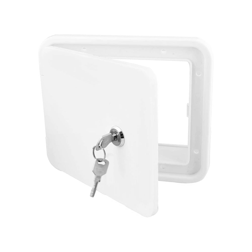 Caravan Utility Door Access Hatch Rectangle 194x165mm Suitable For RV Motorhome With Lock - Frazy's Auto Parts