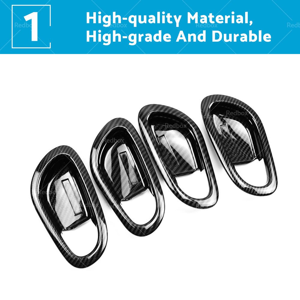 Carbon Black Interior Door Bowl Cover Trim Fit For Nissan Navara NP300 2015 - 2021 - Frazy's Auto Parts