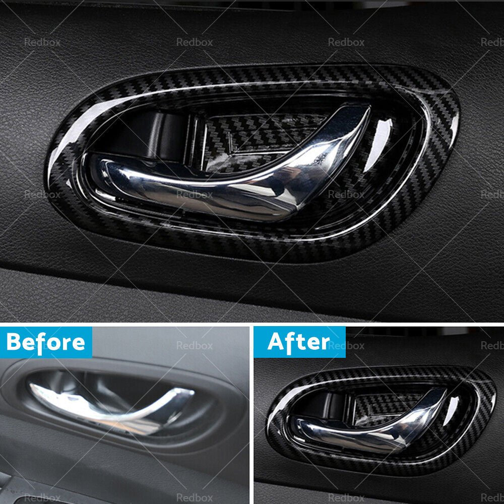 Carbon Black Interior Door Bowl Cover Trim Fit For Nissan Navara NP300 2015 - 2021 - Frazy's Auto Parts