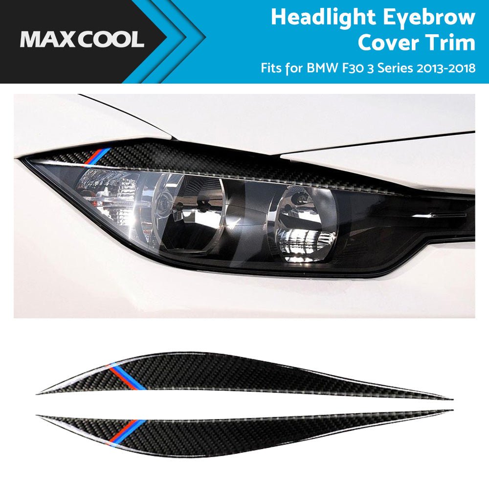 Carbon Fiber Eyelids Eyebrow Headlight Retrofit Accessories for BMW F30 3 Series - Frazy's Auto Parts