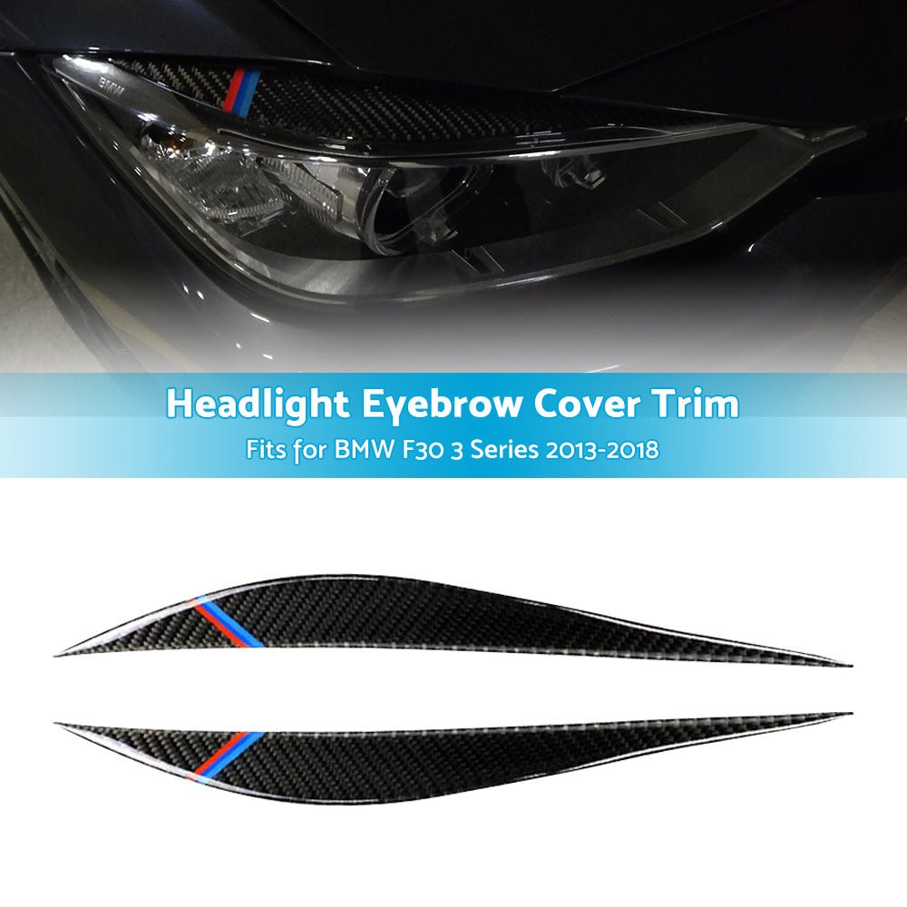 Carbon Fiber Eyelids Eyebrow Headlight Retrofit Accessories for BMW F30 3 Series - Frazy's Auto Parts