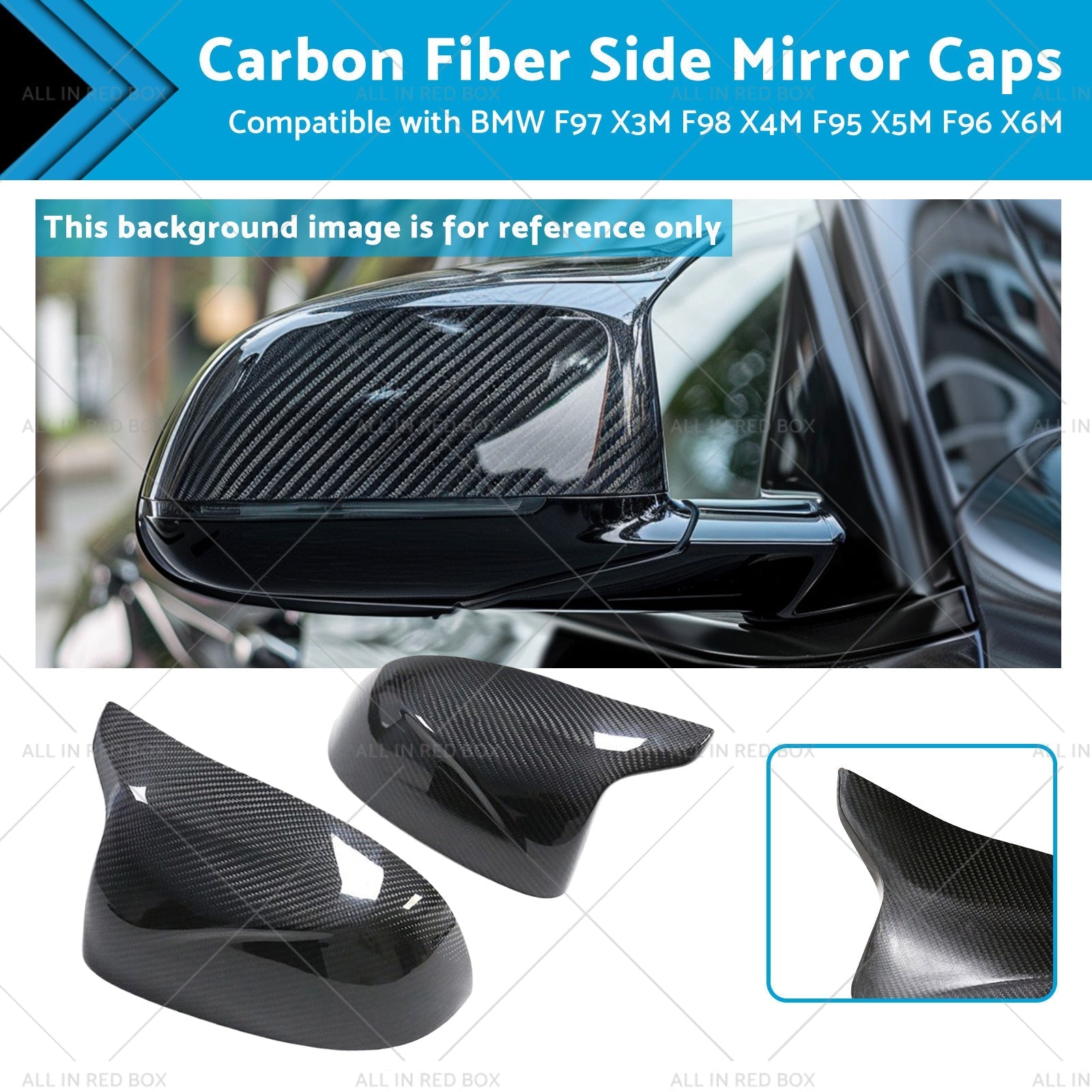 Carbon Fiber Side Mirror Caps Suitable for BMW X5M F96 X6M F97 X3M F98 X4M F95 - Frazy's Auto Parts