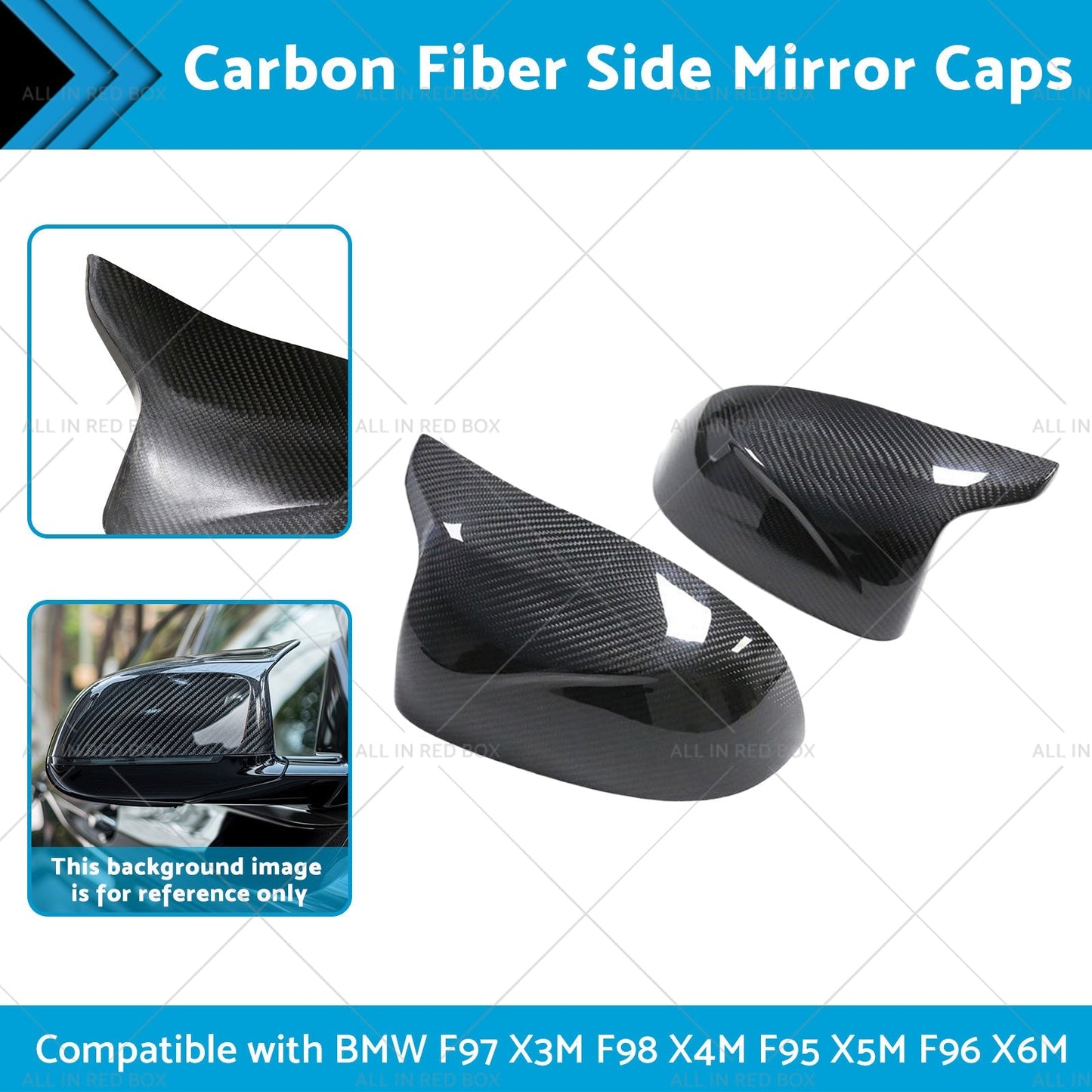 Carbon Fiber Side Mirror Caps Suitable for BMW X5M F96 X6M F97 X3M F98 X4M F95 - Frazy's Auto Parts