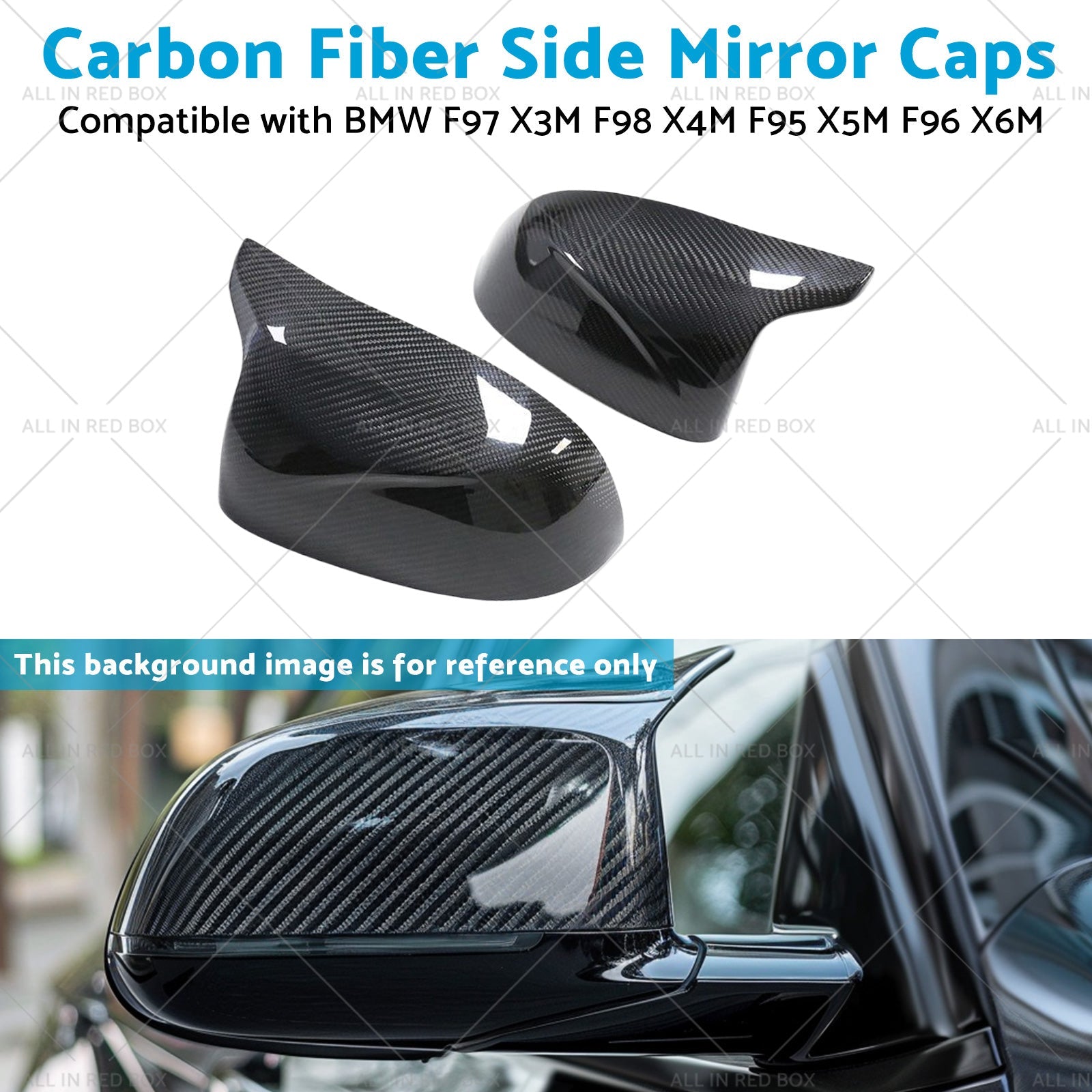 Carbon Fiber Side Mirror Caps Suitable for BMW X5M F96 X6M F97 X3M F98 X4M F95 - Frazy's Auto Parts