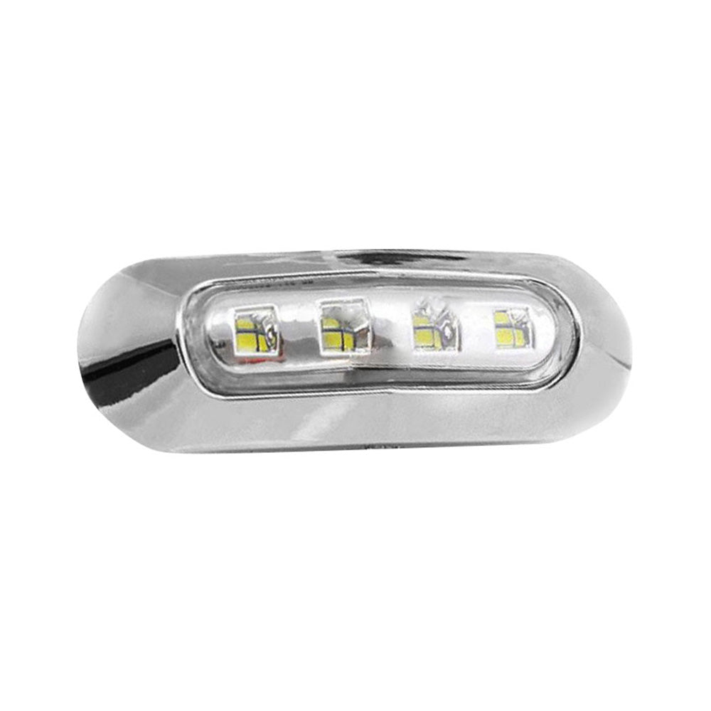 10x White 4-LED Side Marker Clearance Lamps Suitable For Truck / Trailer / Lorry Chrome Housing-2