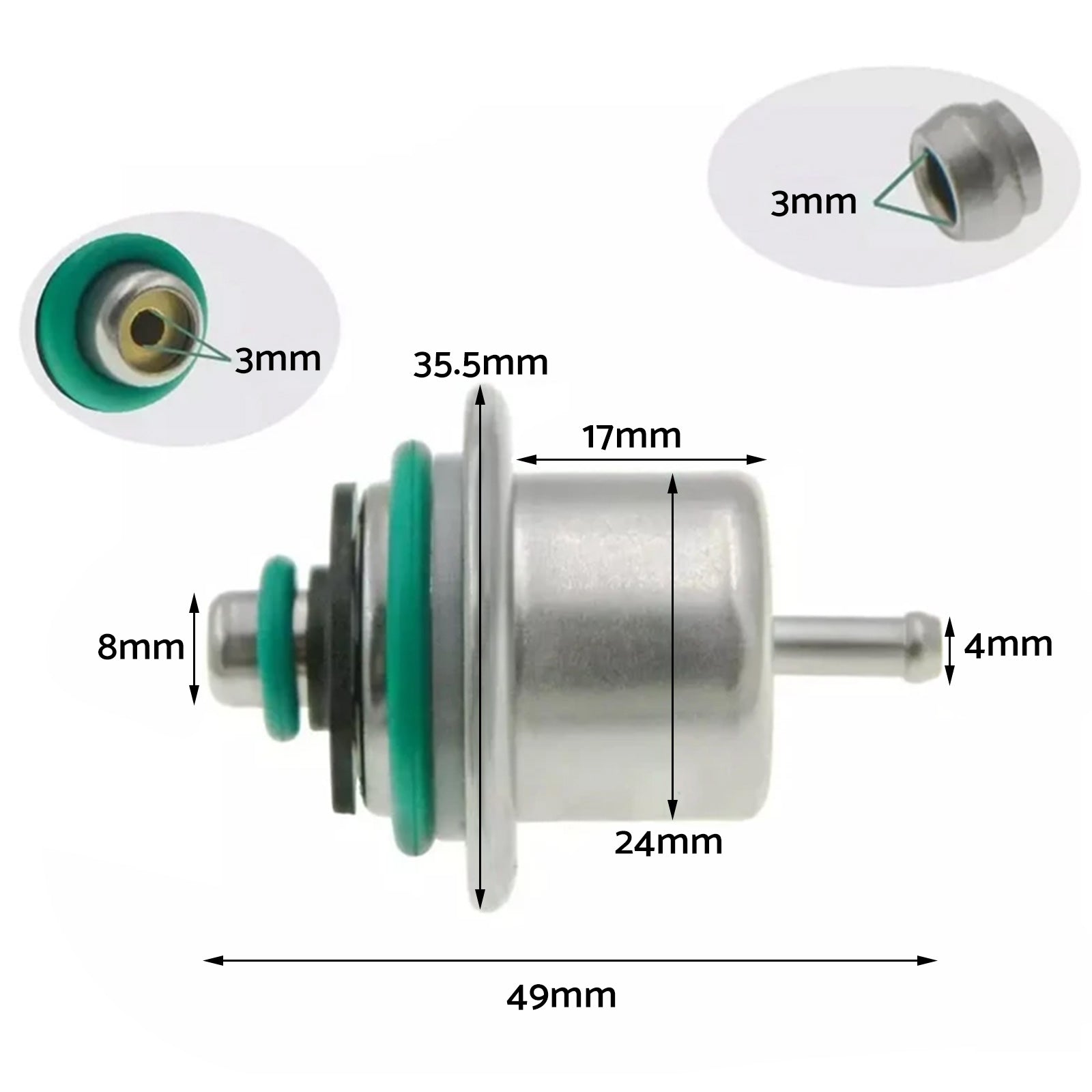 Fuel Injection Pressure Regulator Suitable for 219765 Silverado 1500 5. 3L 02-05-3