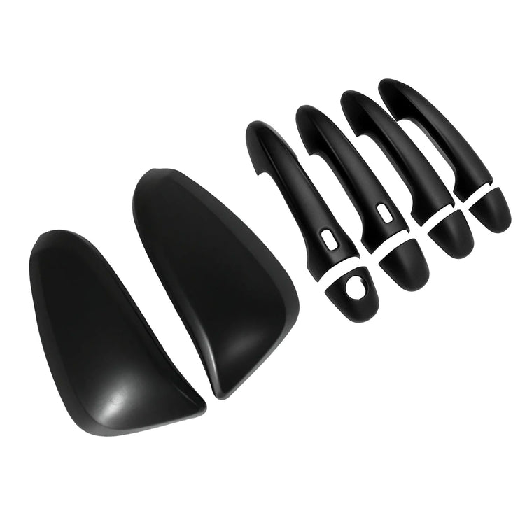 Black Mirror Covers & Door Handles Kit Suitable For Toyota Hilux 2015-2023-1