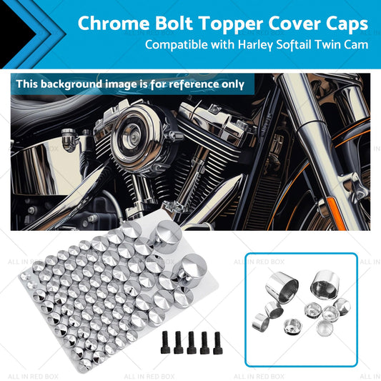 Chrome Bolt Topper Cover Caps Suitable For Harley Twin Cam Softail 2007 - 2013 - Frazy's Auto Parts