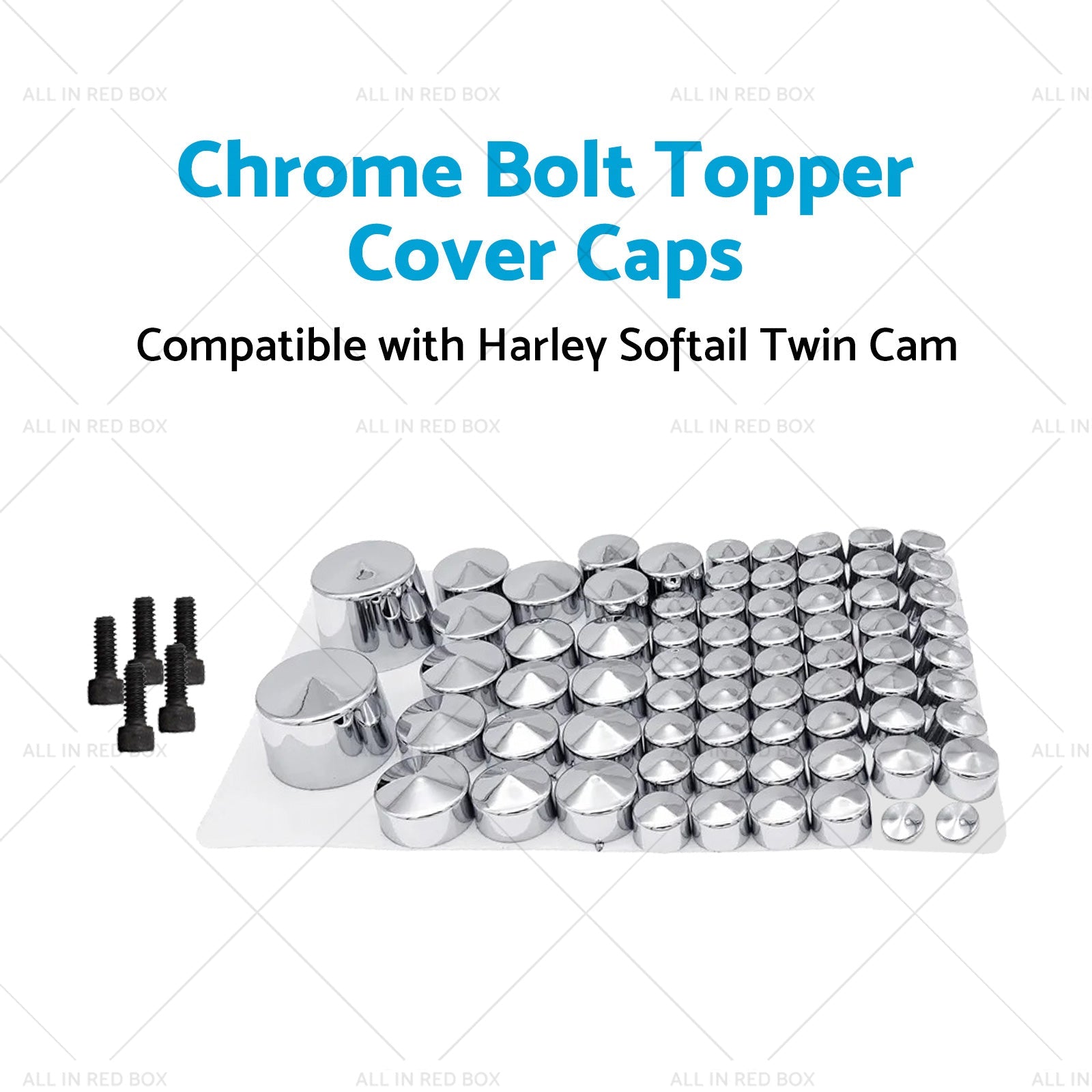 Chrome Bolt Topper Cover Caps Suitable For Harley Twin Cam Softail 2007 - 2013 - Frazy's Auto Parts