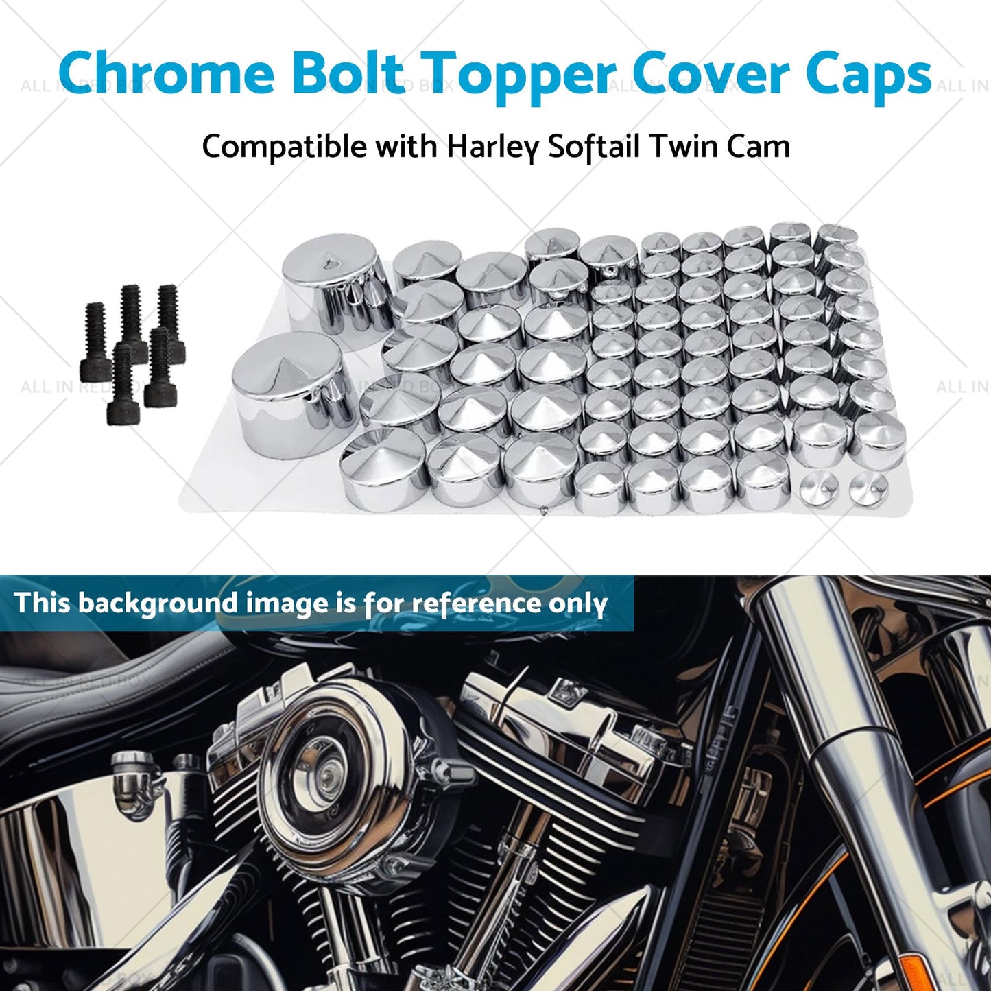 Chrome Bolt Topper Cover Caps Suitable For Harley Twin Cam Softail 2007 - 2013 - Frazy's Auto Parts