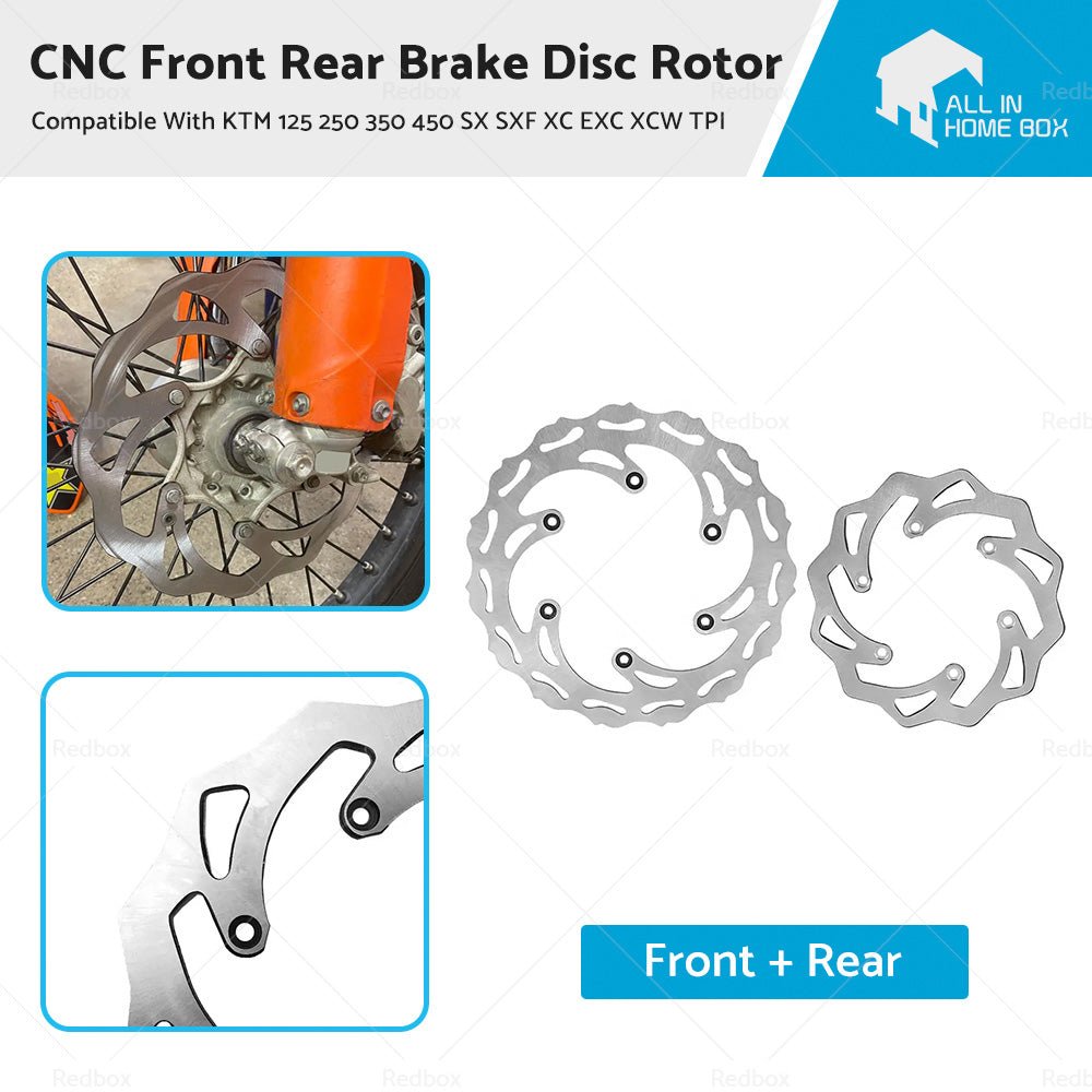 CNC Front Rear Brake Disc Rotor Suitable For KTM 125 250 350 450 SX SXF XC EXC - Frazy's Auto Parts