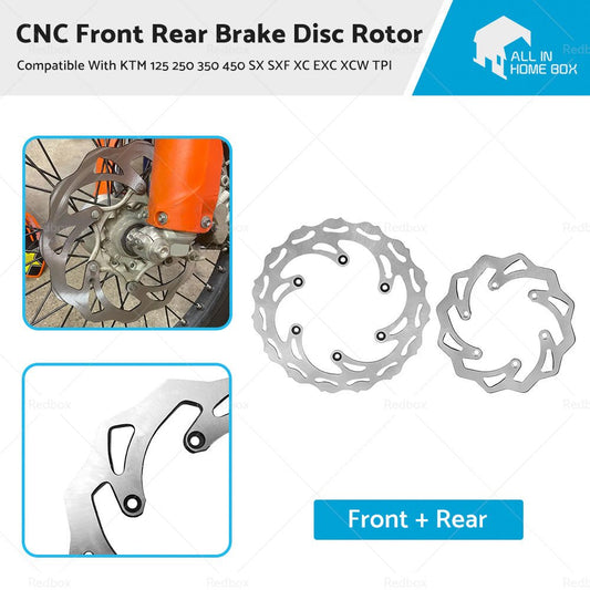 CNC Front Rear Brake Disc Rotor Suitable For KTM 125 250 350 450 SX SXF XC EXC - Frazy's Auto Parts