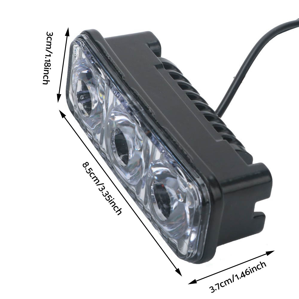 2x Super Bright 3-LED Daytime Running Lights (DRL) White Suitable For Universal Vehicles-4