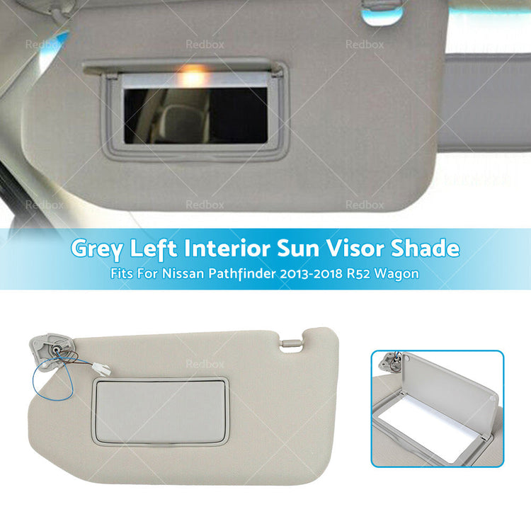 Left Interior Sun Visor Shade Grey Fit For Nissan Pathfinder 2013-2018 R52 Wagon-2