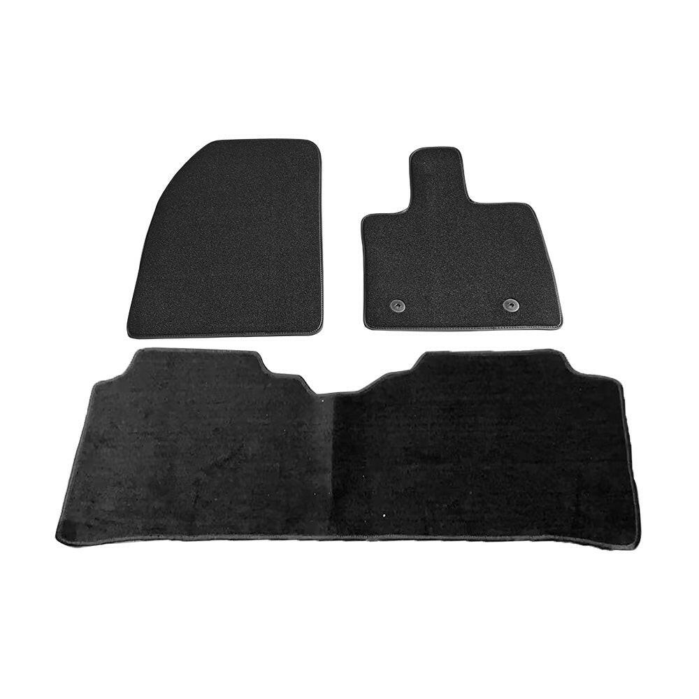 3x Classic Carpet Car Mats Set Black Suitable For BYD Atto 3 2022-0