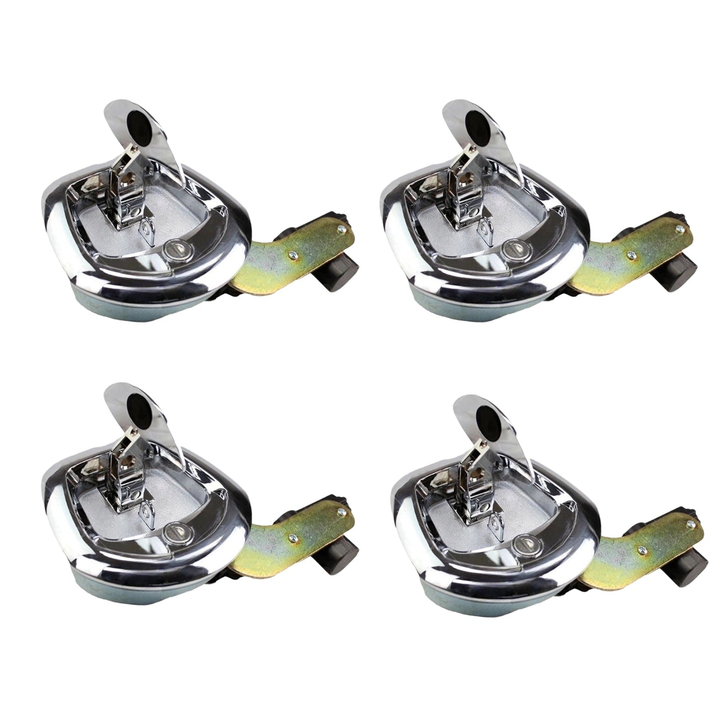 4x Chrome Power Operated Recessed Folding Whale Tail T-Lock Handle Suitable For Toolbox-1