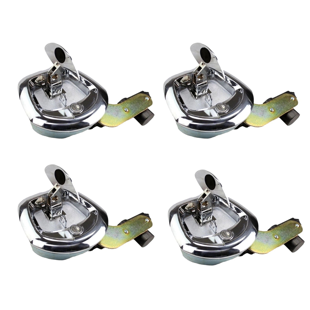 4x Chrome Power Operated Recessed Folding Whale Tail T-Lock Handle Suitable For Toolbox-1