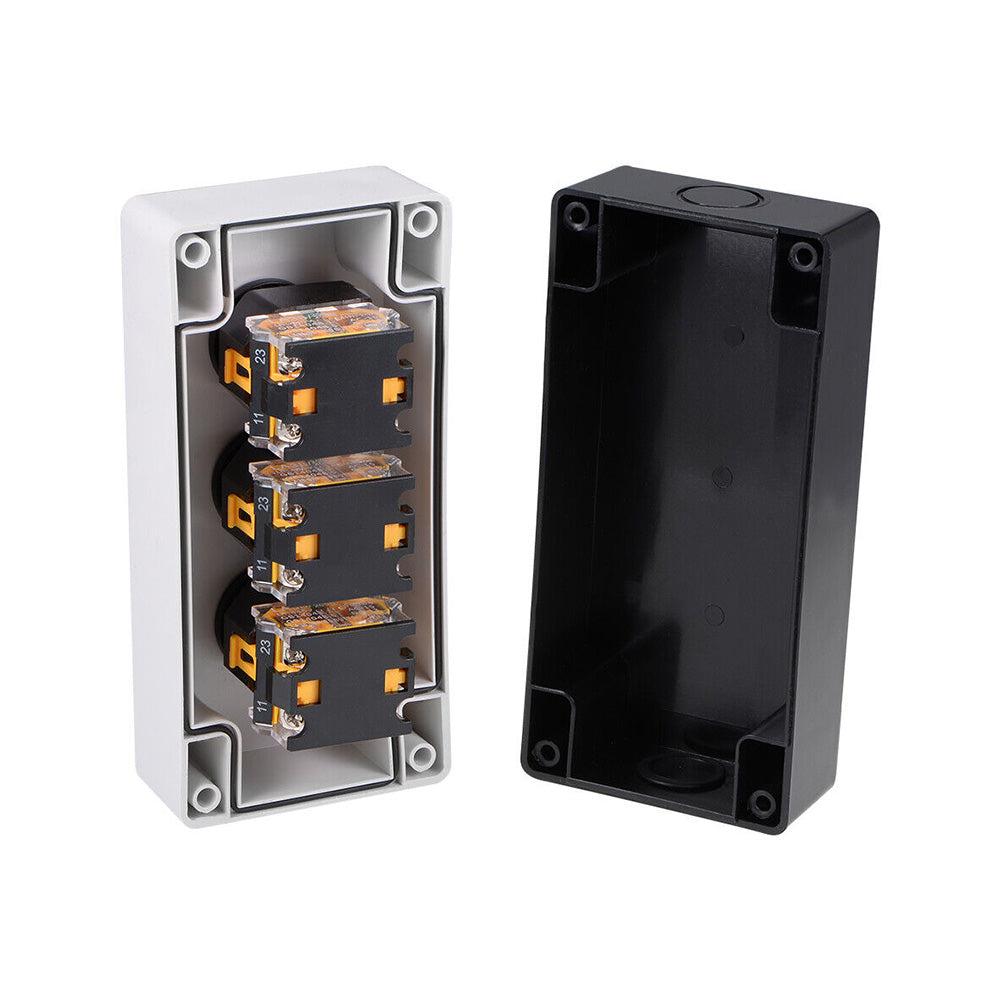 Push Button Switch Box With Red & Green Momentary NO NC Switches and Emergency Stop Suitable For Industrial Control-3