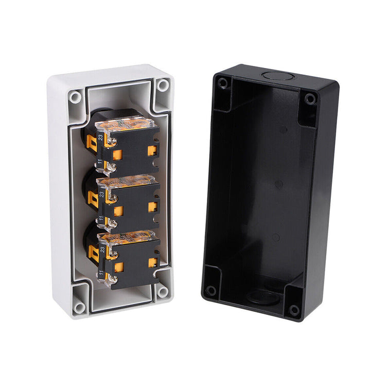 Push Button Switch Box With Red & Green Momentary NO NC Switches and Emergency Stop Suitable For Industrial Control-3