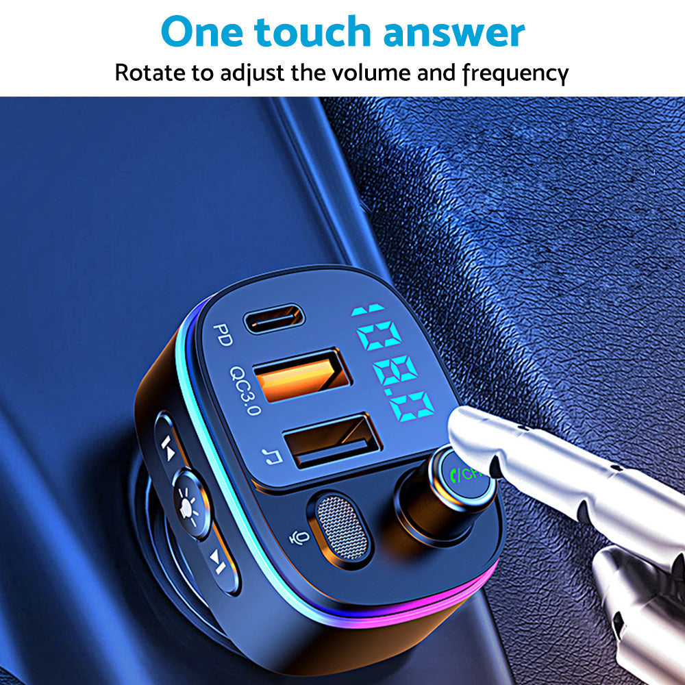 Bluetooth-compatible FM Transmitter Wireless Car Radio Adapter USB Charger Call-3