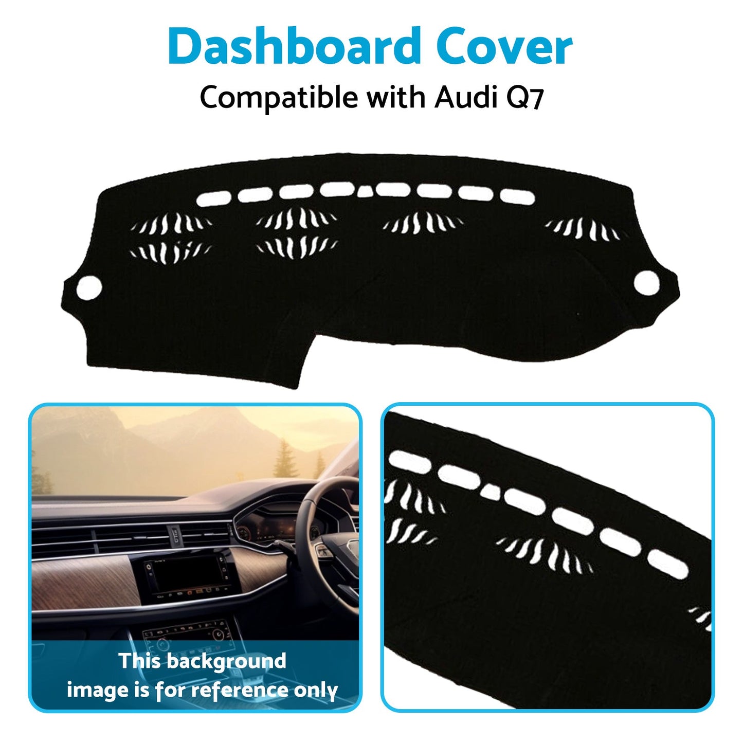 Dashboard Cover Non-Slip Dash Mat Suitable for Audi Q7 4L 2006-2014 Black-3